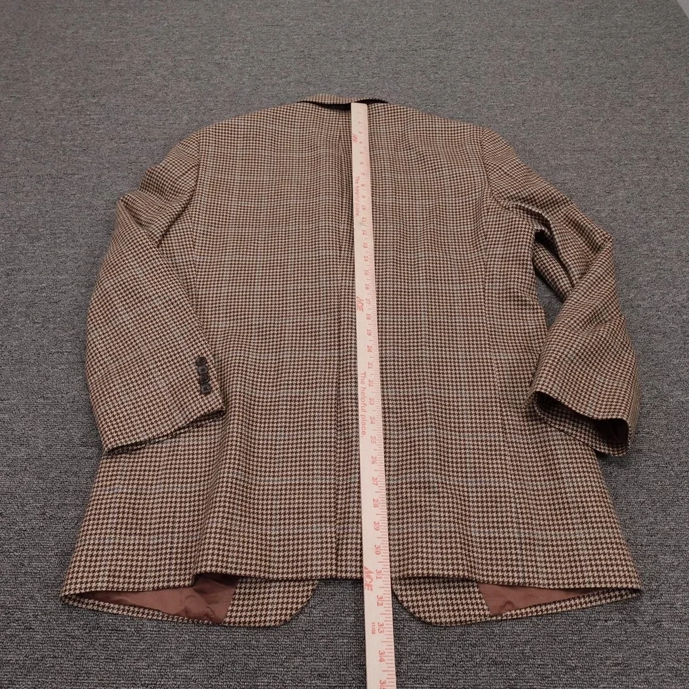 Brooks Brothers 1818 Madison Blazer Mens 44R Brown Houndstooth Wool Cashmere